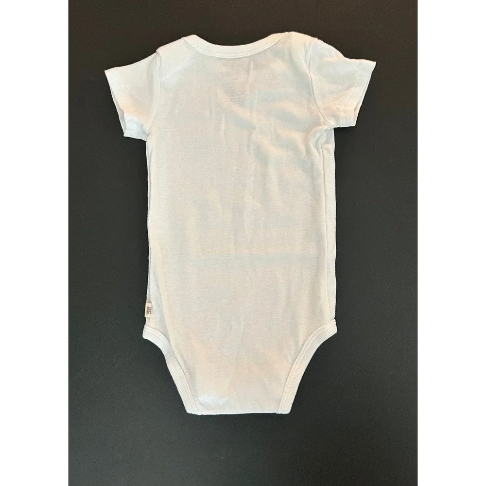 Huggies Organic Cotton White Short Sleeve Baby Bodysuit 6M Infant 2102-001